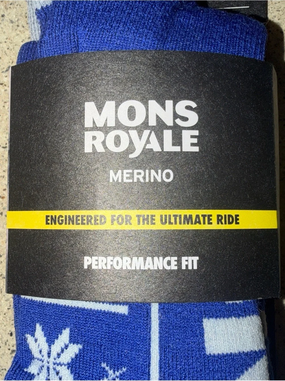 NWT Marino Wool Ski Socks Mons Royale Snow Sock performance fit women’s Large